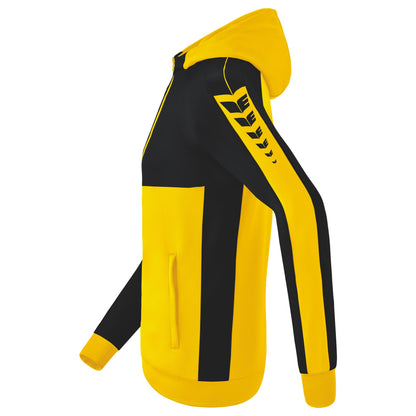 ERIMA Six Wings Trainingsjacke mit Kapuze (gelb/schwarz)
