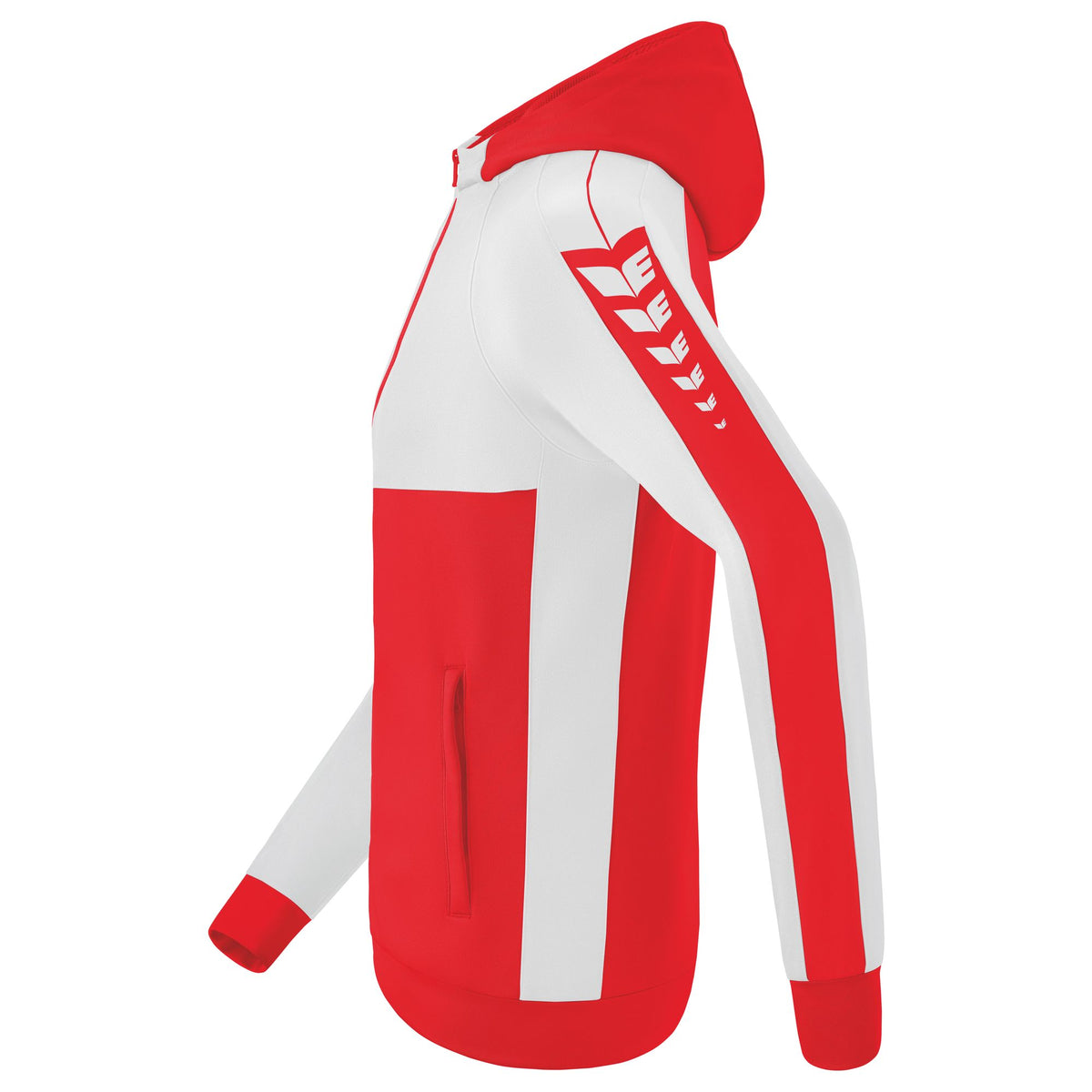 ERIMA Six Wings Trainingsjacke mit Kapuze (rot/weiß)
