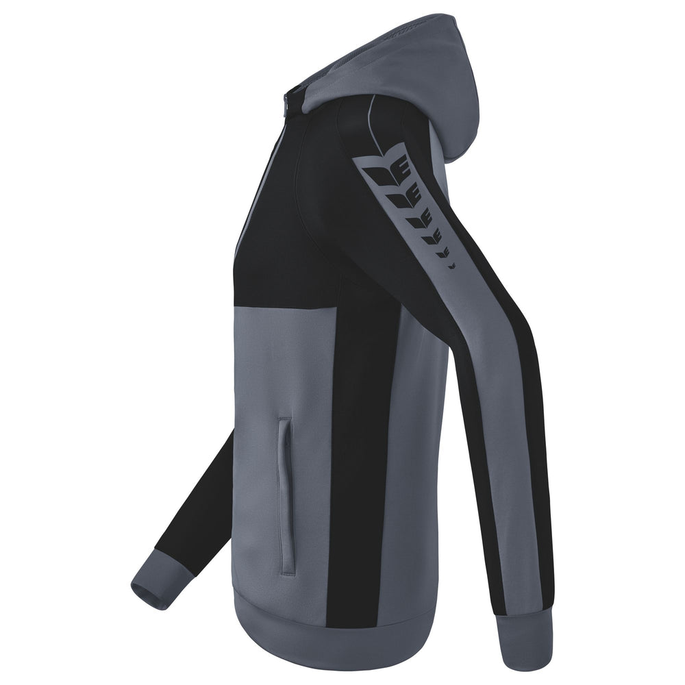 ERIMA Six Wings Trainingsjacke mit Kapuze (slate grey/schwarz)