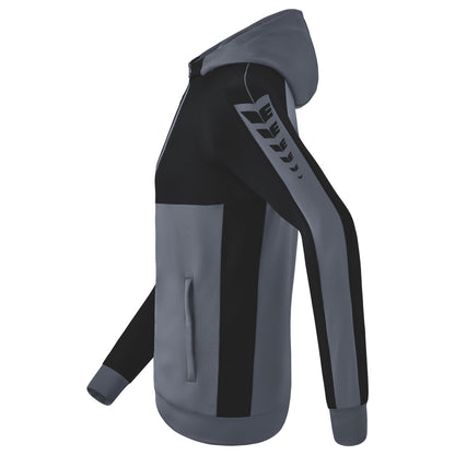 ERIMA Six Wings Trainingsjacke mit Kapuze (slate grey/schwarz)