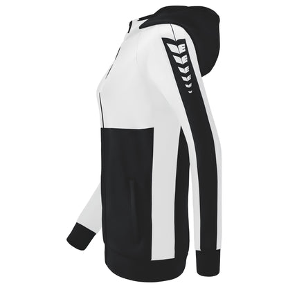 ERIMA Six Wings Trainingsjacke mit Kapuze Damen (schwarz/weiß)