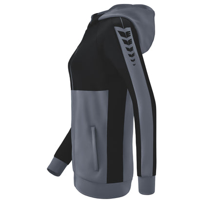 ERIMA Six Wings Trainingsjacke mit Kapuze Damen (slate grey/schwarz)