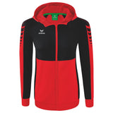 ERIMA Six Wings Trainingsjacke mit Kapuze Damen (rot/schwarz)