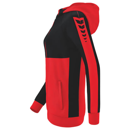 ERIMA Six Wings Trainingsjacke mit Kapuze Damen (rot/schwarz)