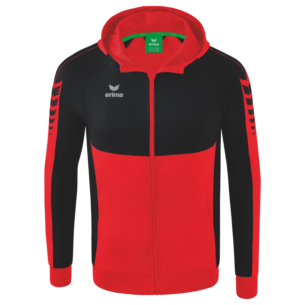 ERIMA Six Wings Trainingsjacke mit Kapuze (rot/schwarz)