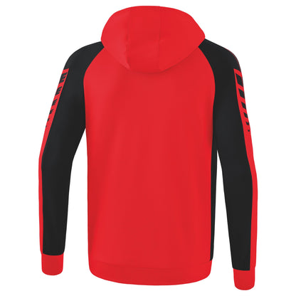 ERIMA Six Wings Trainingsjacke mit Kapuze (rot/schwarz)