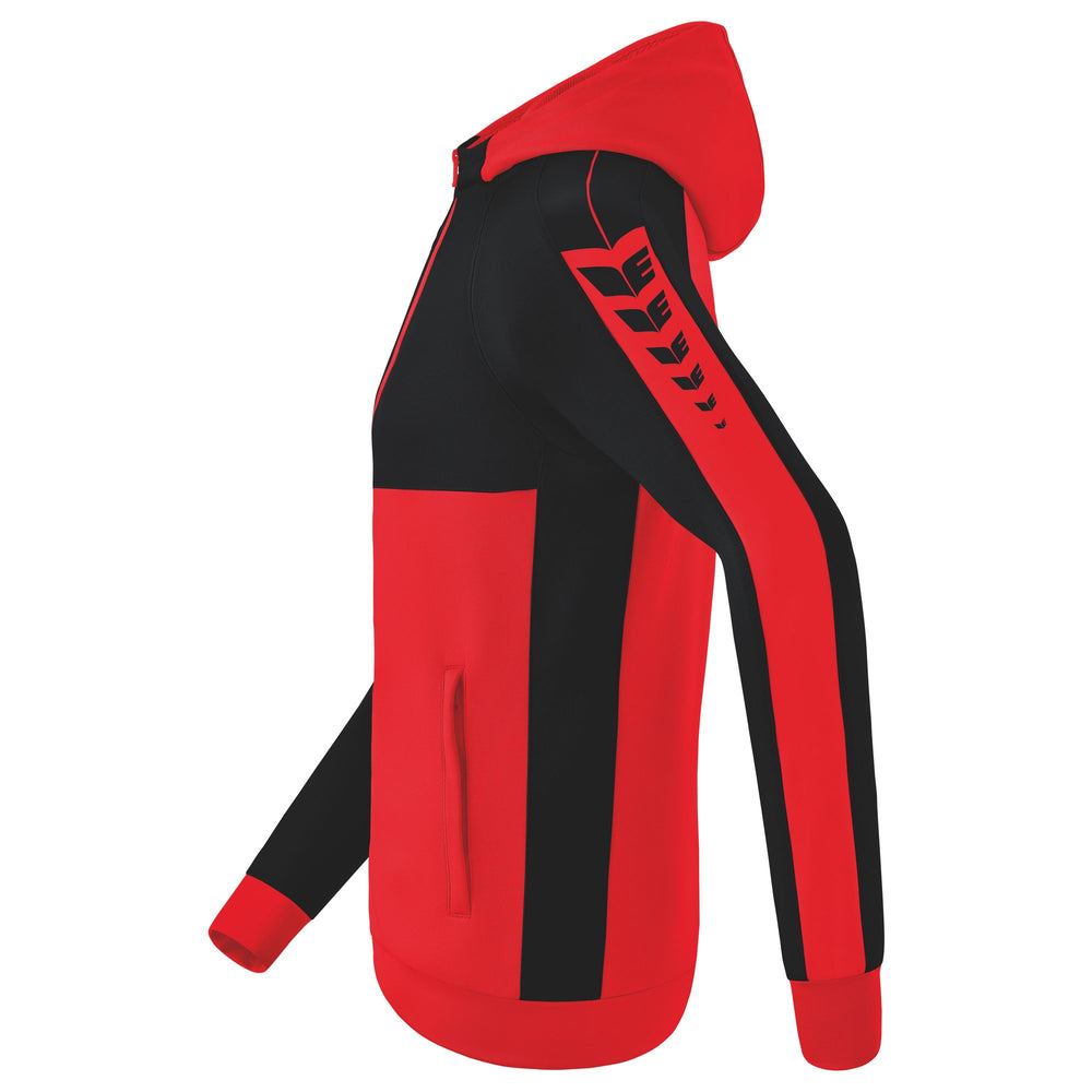 ERIMA Six Wings Trainingsjacke mit Kapuze (rot/schwarz)