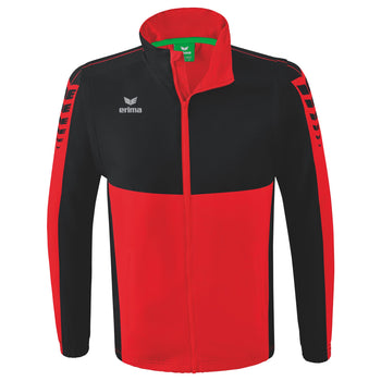 ERIMA Six Wings Jacke mit abnehmbaren Ärmeln (rot/schwarz)
