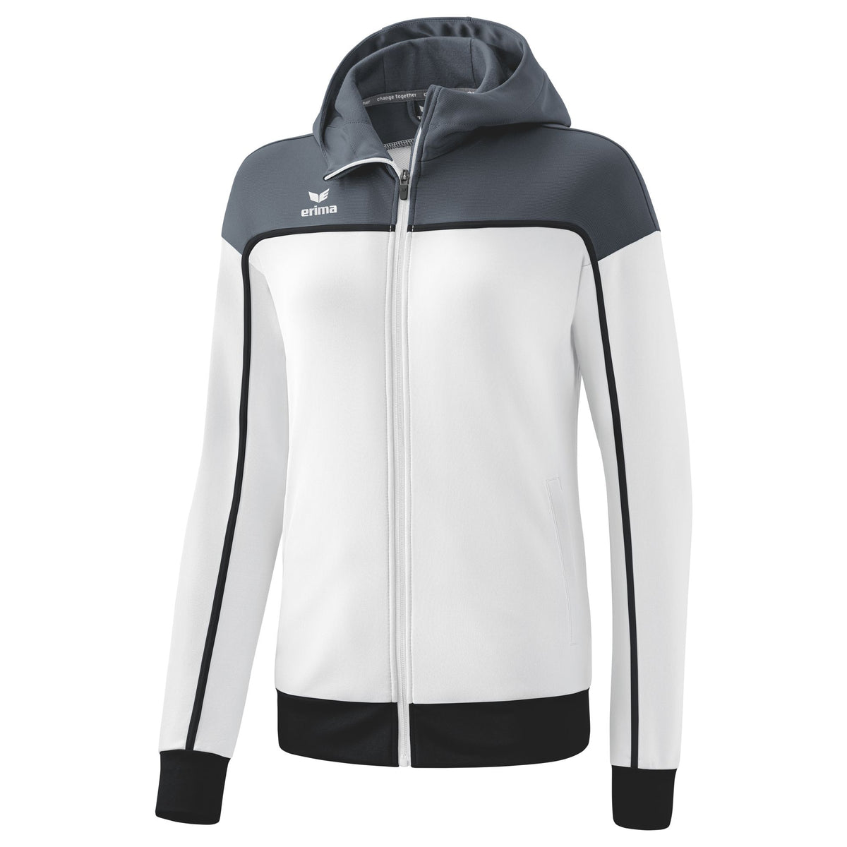 ERIMA CHANGE by erima Trainingsjacke mit Kapuze Damen (weiß/slate grey/schwarz)