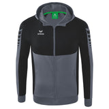 ERIMA Six Wings Trainingsjacke mit Kapuze (slate grey/schwarz)