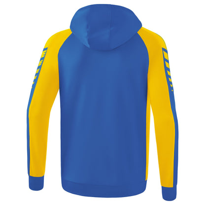 ERIMA Six Wings Trainingsjacke mit Kapuze (new royal/gelb)
