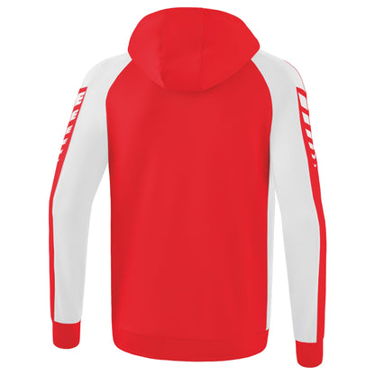 ERIMA Six Wings Trainingsjacke mit Kapuze (rot/weiß)