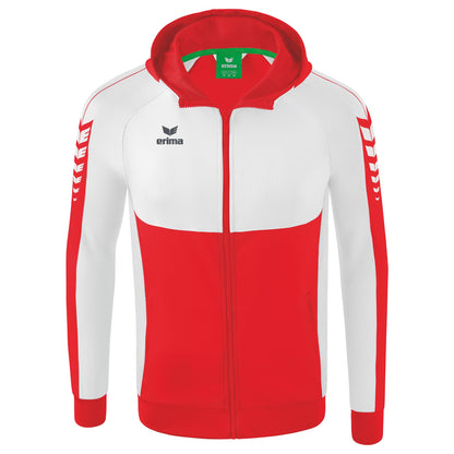 ERIMA Six Wings Trainingsjacke mit Kapuze (rot/weiß)