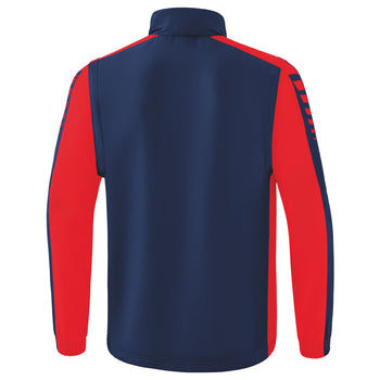 ERIMA Six Wings Jacke mit abnehmbaren Ärmeln (new navy/rot)