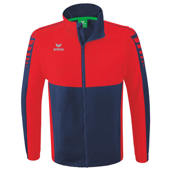 ERIMA Six Wings Jacke mit abnehmbaren Ärmeln (new navy/rot)