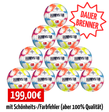 Derbystar 10er Ballpaket BL BRILLANT REPLICA v22 430 Bunt 5 (Farbfehler)