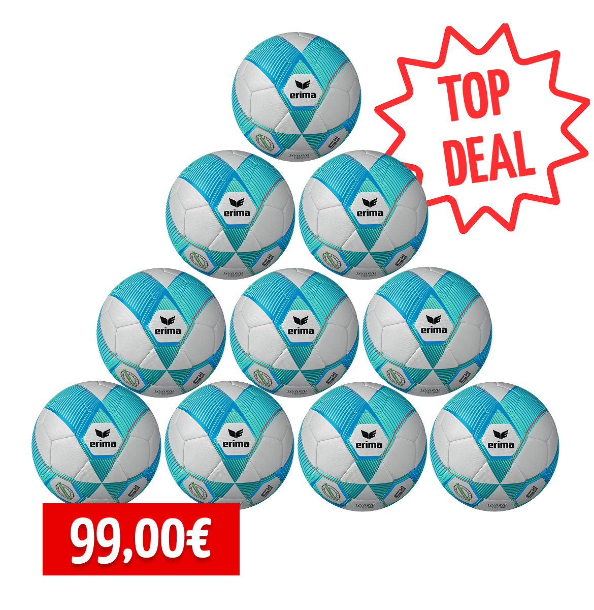 Erima 10er Ballpaket HYBRID LITE 290 Blau Gr. 5