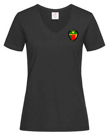 FC Medya Fan - T-Shirt V-Ausschnitt Damen schwarz