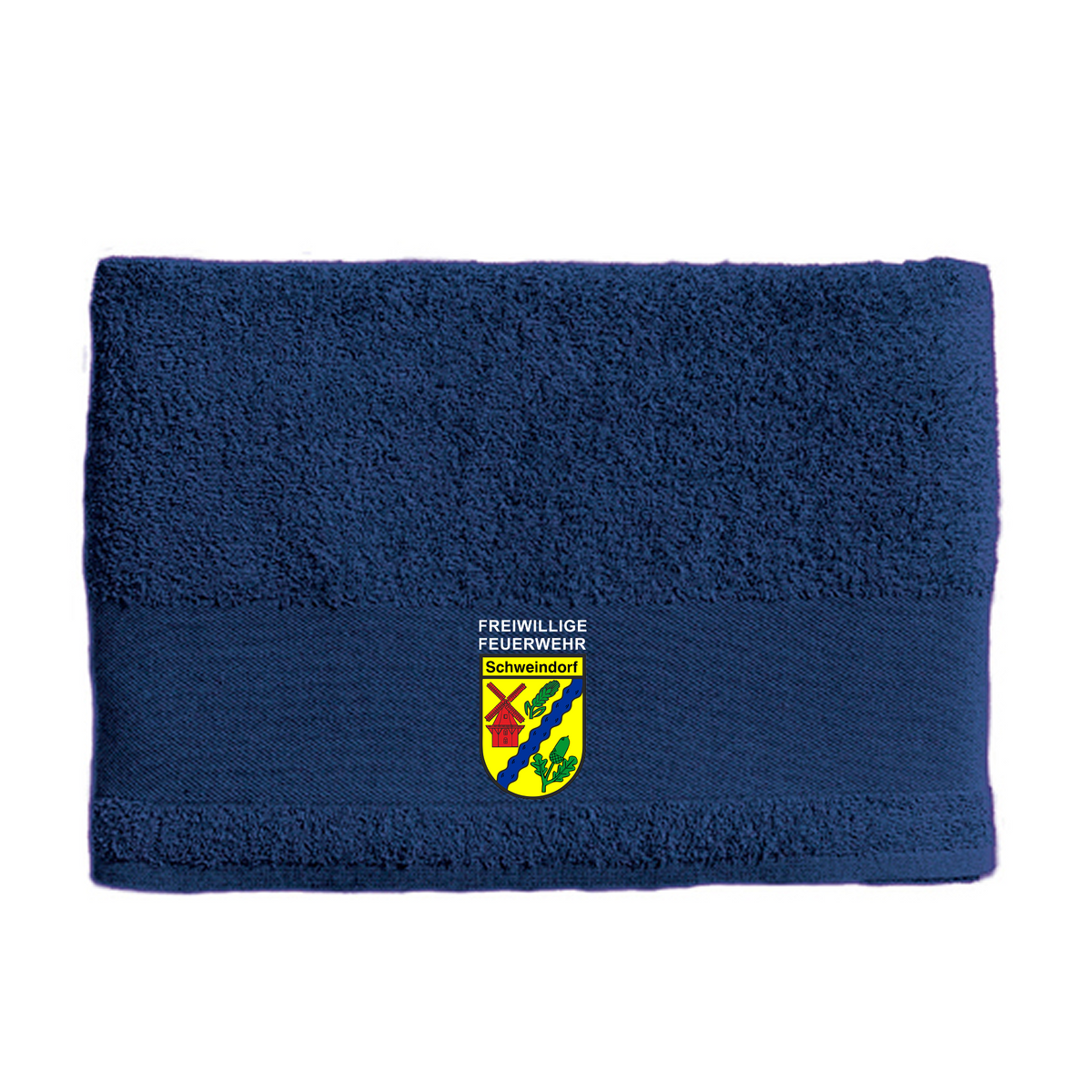 Feuerwehr Schweindorf Fan Duschtuch Navy