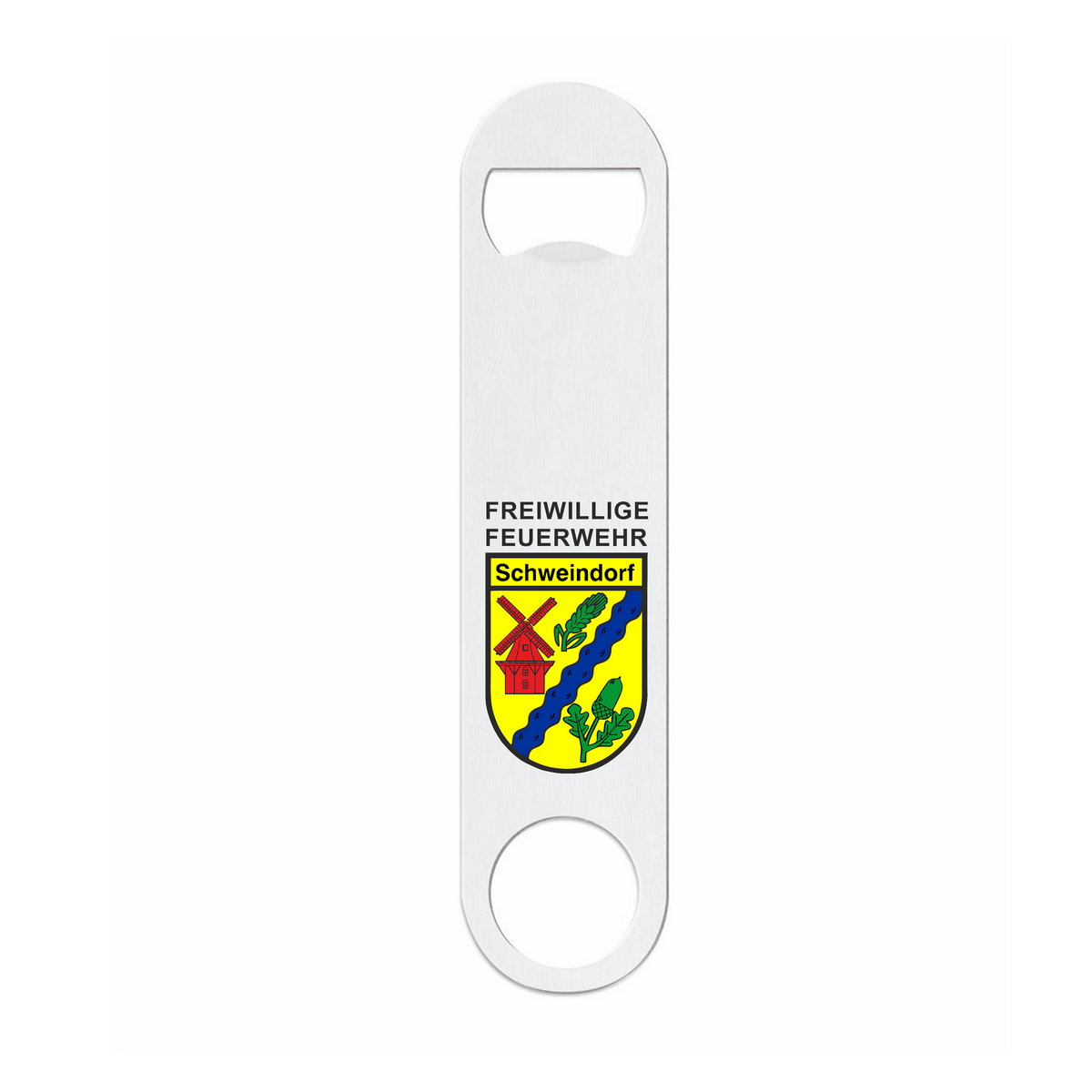 Feuerwehr Schweindorf Fan Flaschenöffner Edelstahl