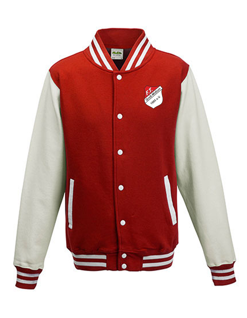 FT Groß-Midlum Fan - Collegejacke Herren rot-weiß