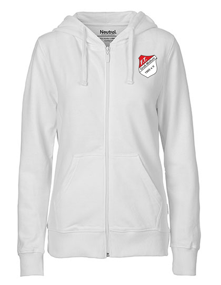 FT Groß-Midlum Fan - Sweatjacke Fairtrade Damen weiß