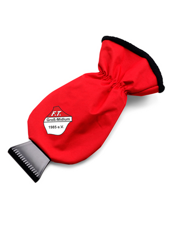 FT Groß-Midlum Fan - Eiskratzer mit Handschuh rot