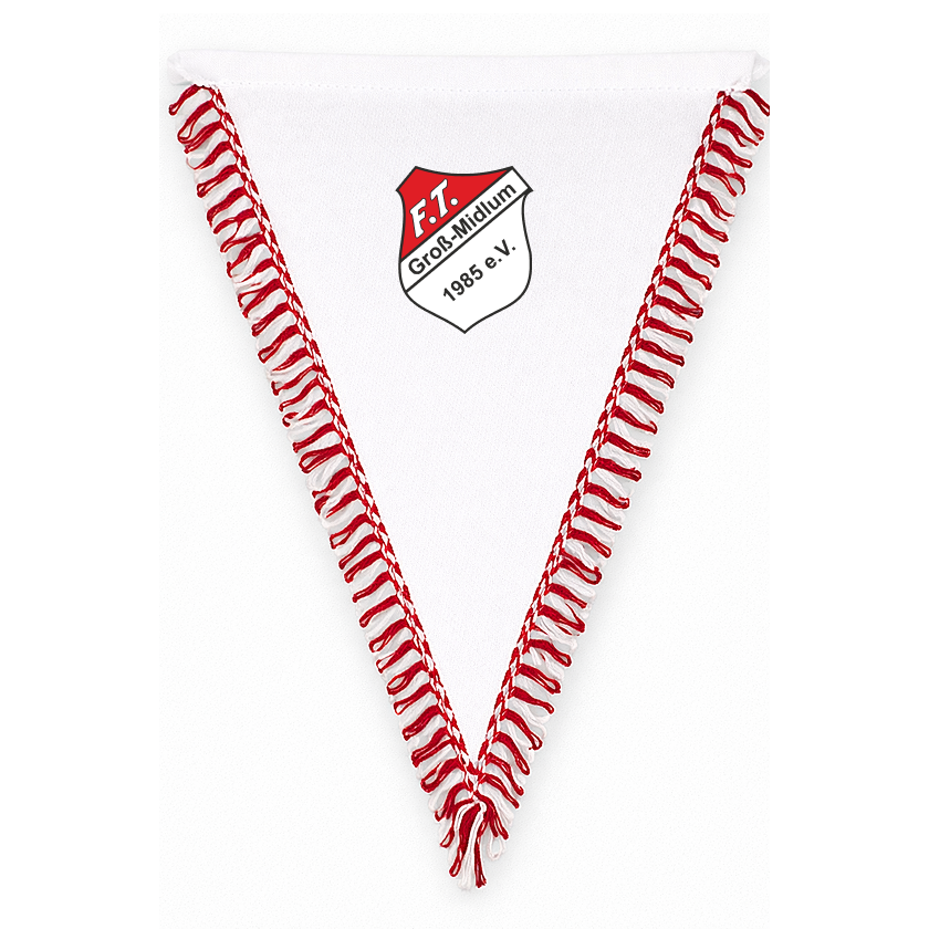 FT Groß-Midlum Fan - Wimpel 23*29 weiß rot