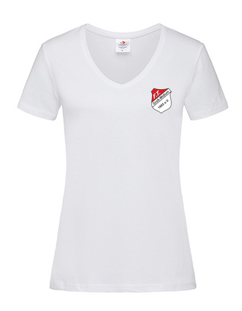 FT Groß-Midlum Fan - T-Shirt V-Ausschnitt Damen weiß
