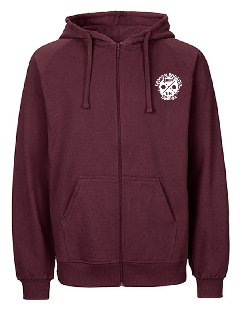 KBV Abbehausen Fan - Sweatjacke Fairtrade Herren bordeaux