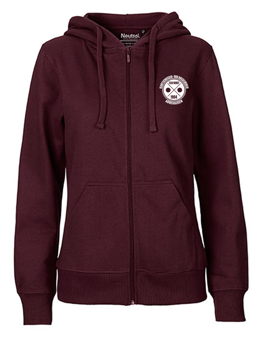 KBV Abbehausen Fan - Sweatjacke Fairtrade Damen bordeaux