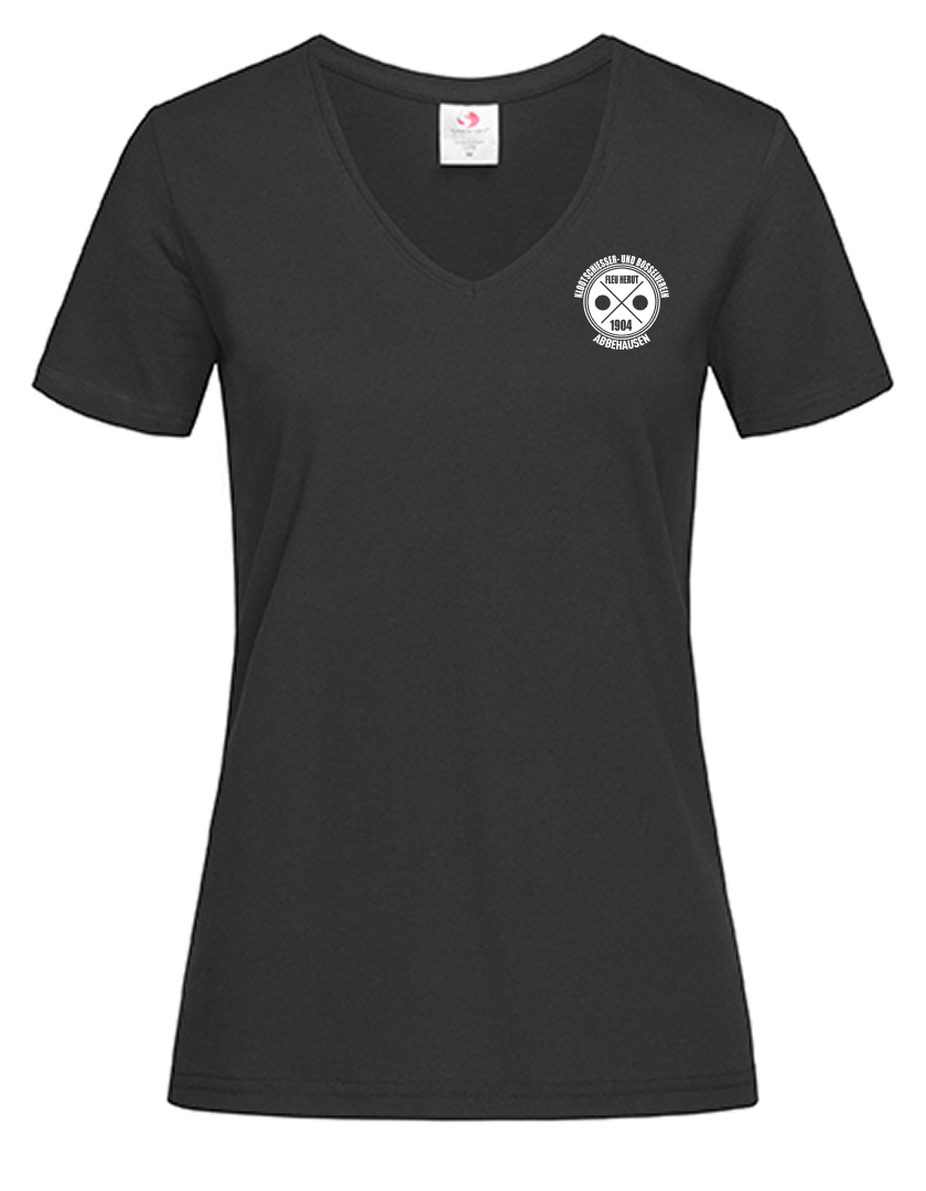 KBV Abbehausen Fan - T-Shirt V-Ausschnitt Damen schwarz