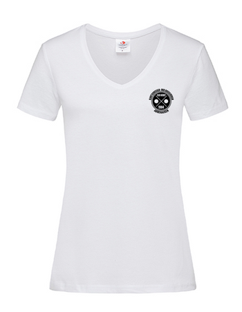 KBV Abbehausen Fan - T-Shirt V-Ausschnitt Damen weiß
