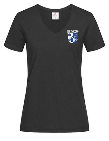 KBV Holtgast Fan - T-Shirt V-Ausschnitt Damen schwarz