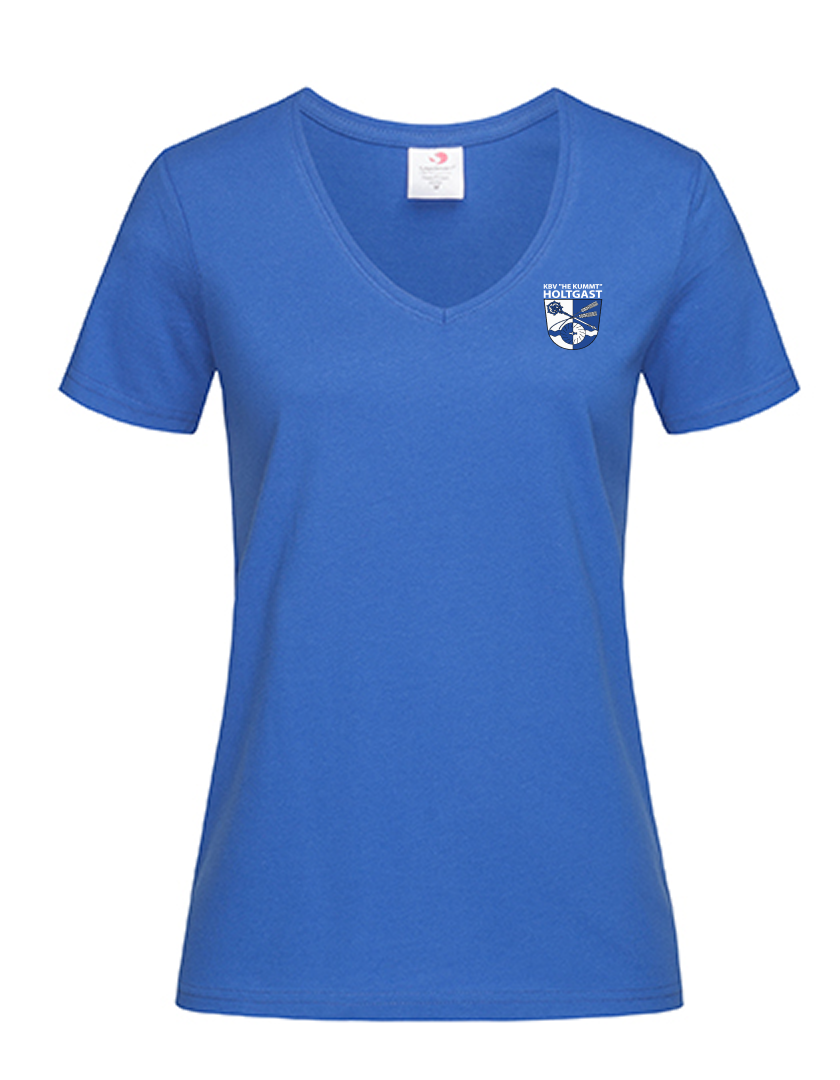 KBV Holtgast Fan - T-Shirt V-Ausschnitt Damen blaumit logo