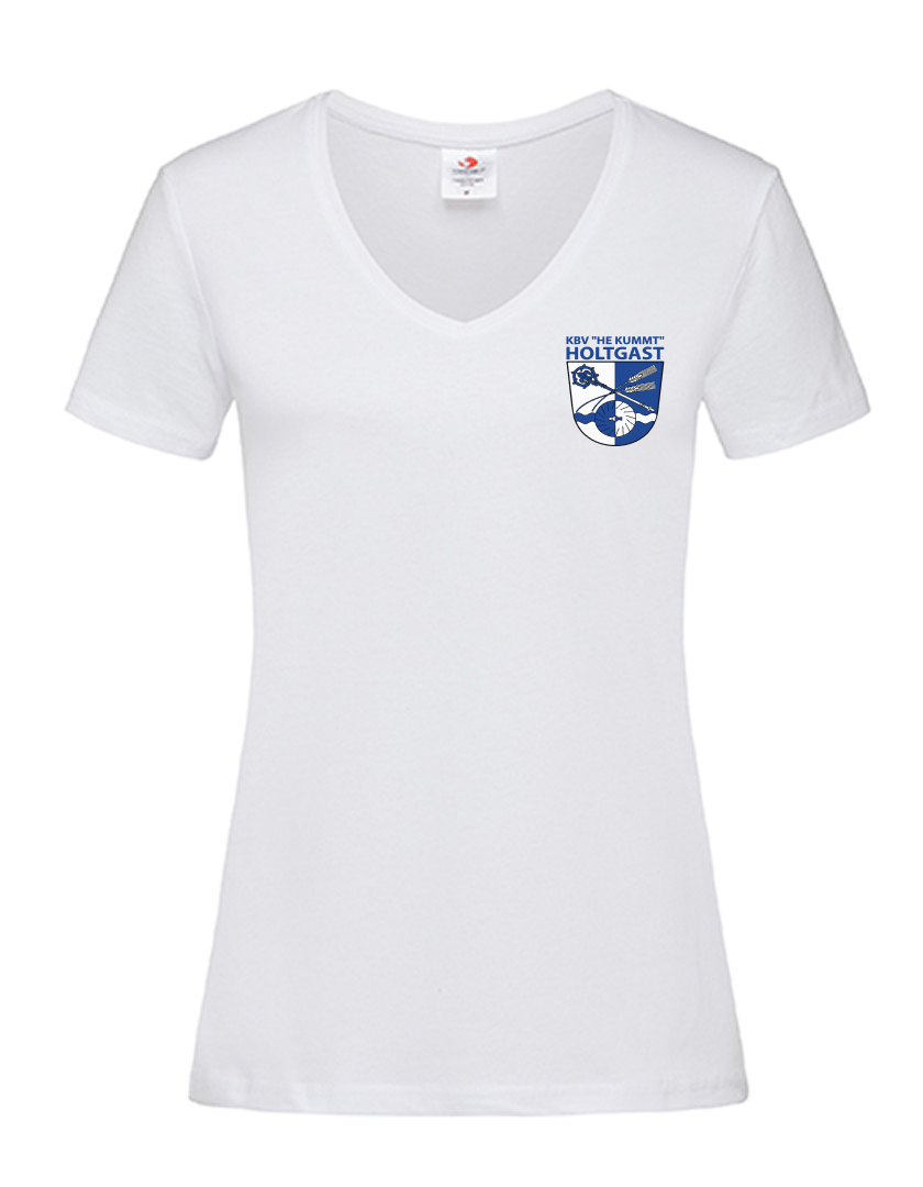 KBV Holtgast Fan - T-Shirt V-Ausschnitt Damen weiß