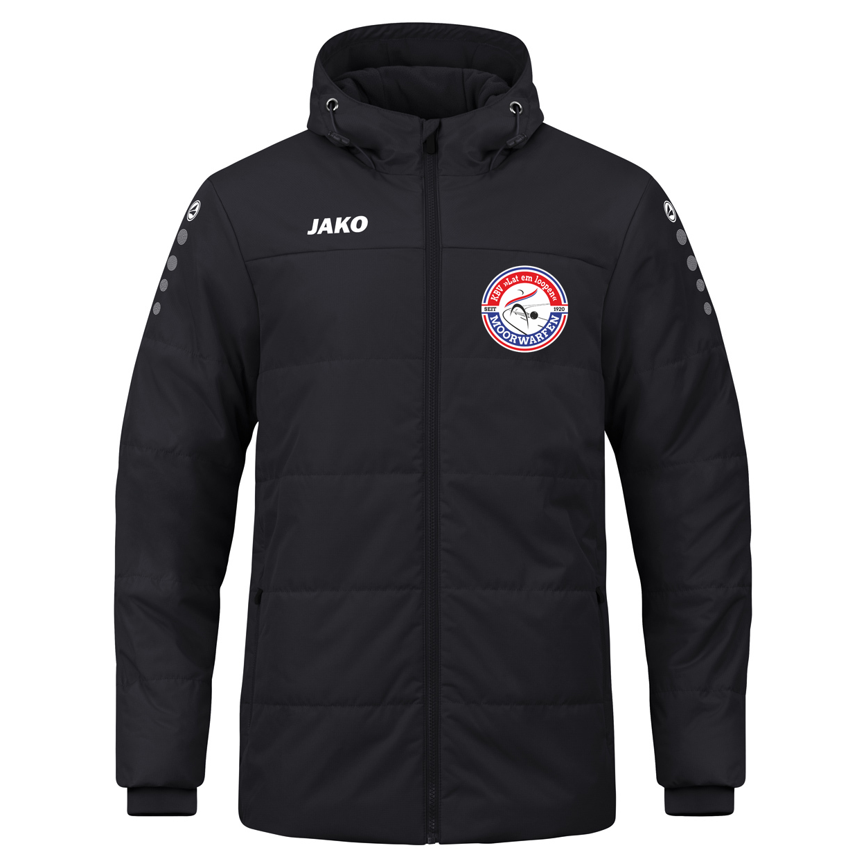 KBV Moorwafen Coachjacke Team mit Kapuze Kinder Schwarz