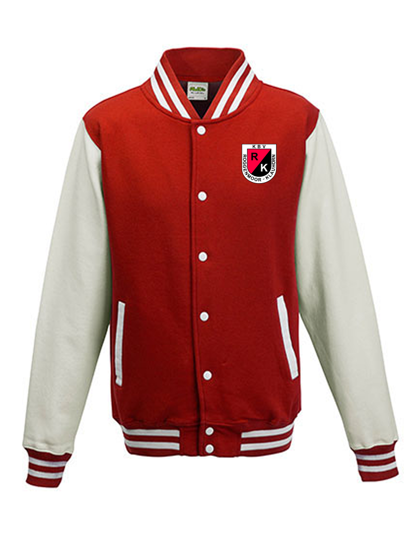 KBV Roggenmoor-Klauhörn Fan - Collegejacke Herren rot-weiß