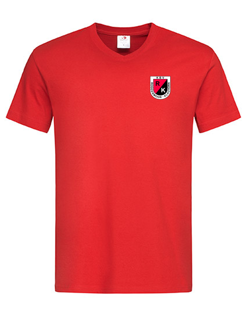 KBV Roggenmoor-Klauhörn Fan - T-Shirt V-Ausschnitt Herren rot