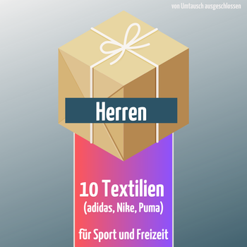 🎁 MYSTERY BOX adidas + Nike + Puma: 10 Sport-Textilien (Herren)