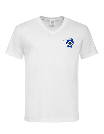 OFC PowerRaute Fresena Fan - T-Shirt V-Ausschnitt Herren weiß