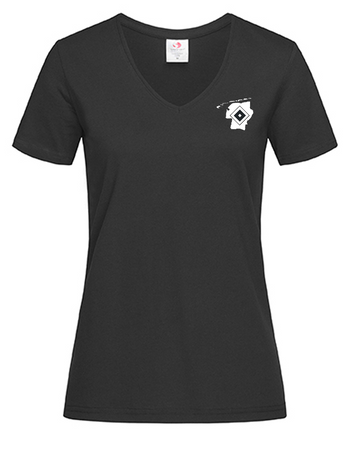 OFC PowerRaute Fresena Fan - T-Shirt V-Ausschnitt Damen schwarz