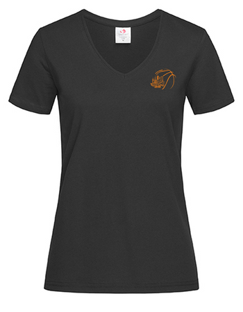 SV Brake Basketball Fan - T-Shirt V-Ausschnitt Damen schwarz