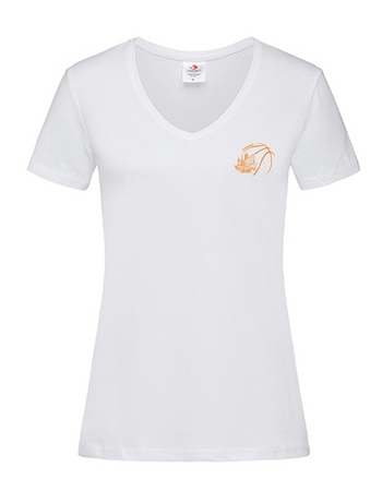 SV Brake Basketball Fan - T-Shirt V-Ausschnitt Damen weiß