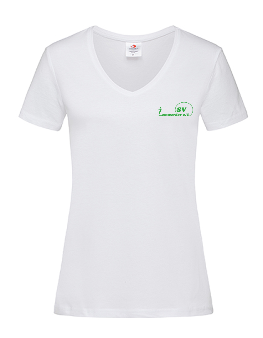 SV Lemwerder Fan - T-Shirt V-Ausschnitt Damen weiß