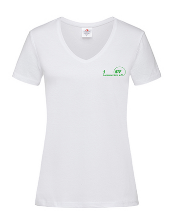 SV Lemwerder Fan - T-Shirt V-Ausschnitt Damen weiß