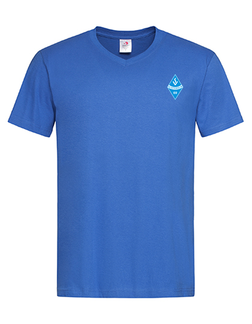 SV Ochtersum Fan - T-Shirt V-Ausschnitt Herren blaumit logo