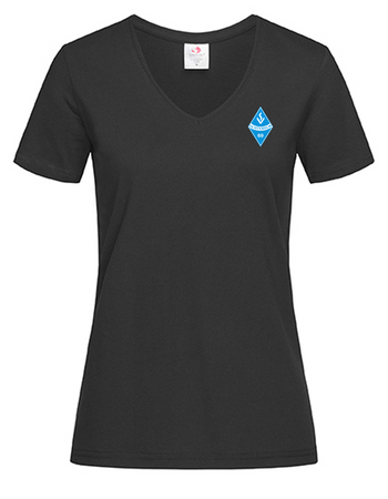 SV Ochtersum Fan - T-Shirt V-Ausschnitt Damen schwarz