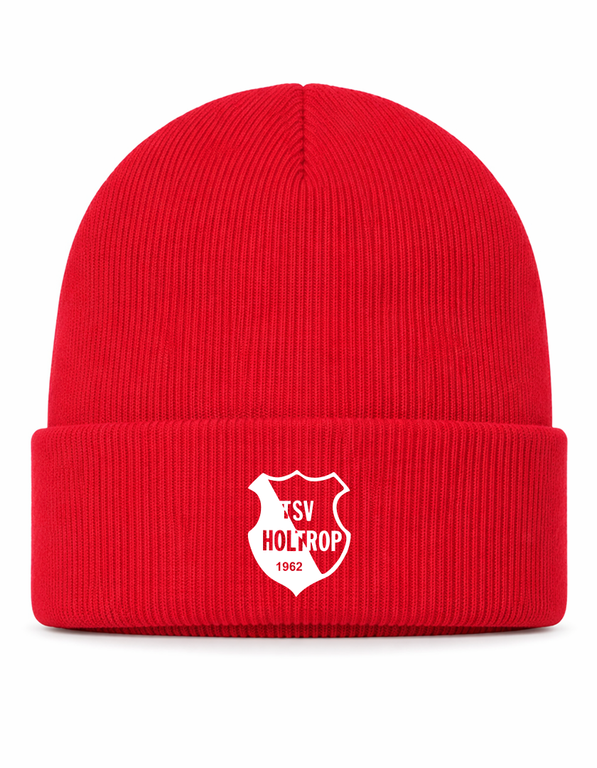 TSV Holtrop Fan - Beanie Strick rot