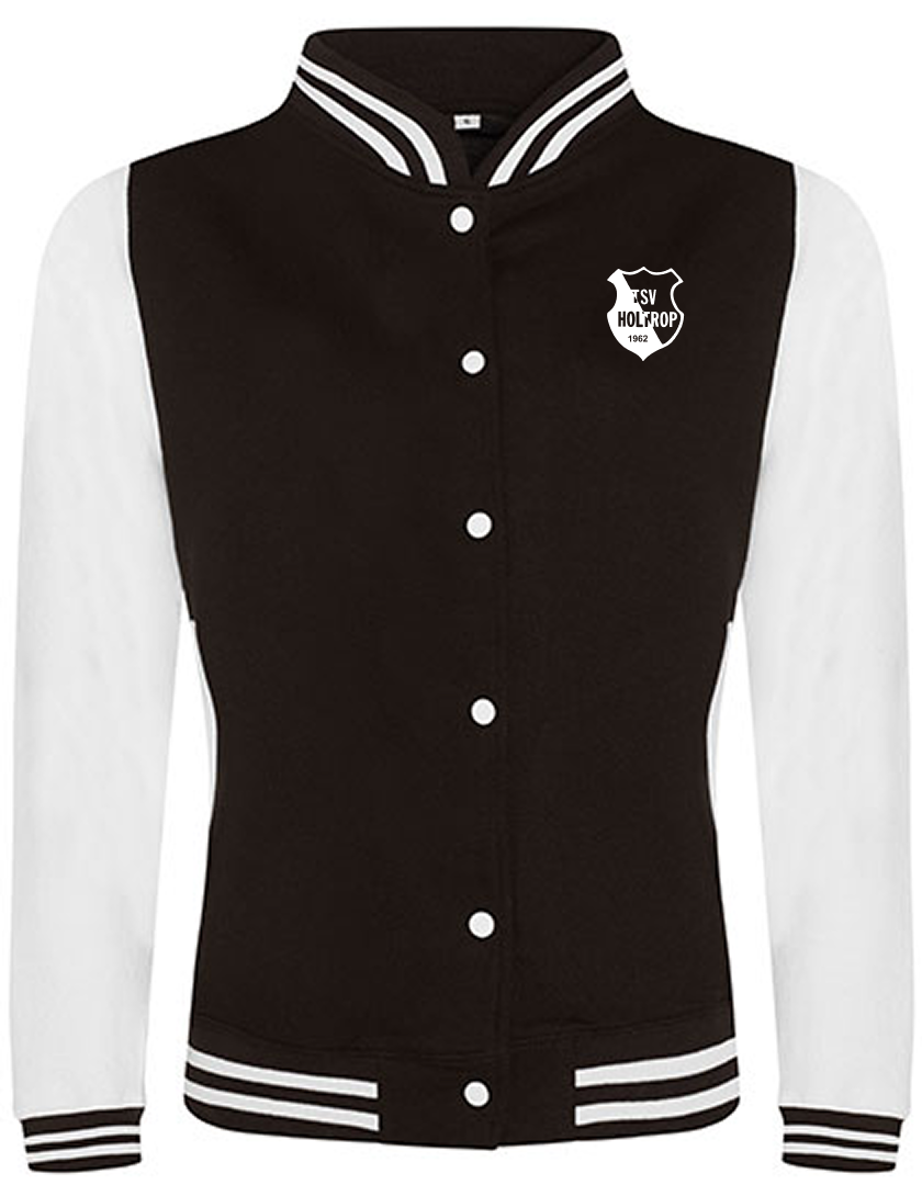 TSV Holtrop Fan - Collegejacke Herren schwarz-weiß
